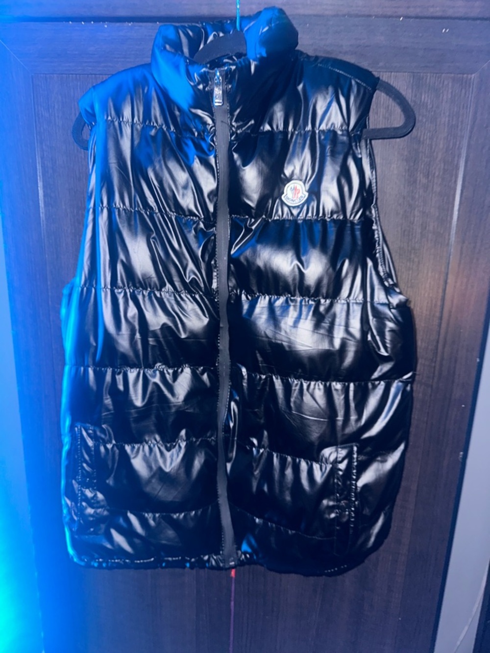 Moncler Black Shiny Quilted Puffer Vest - Picture 1 of 3